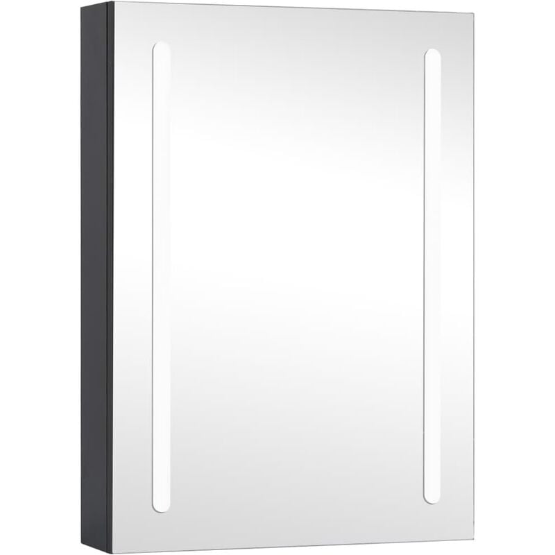 

vidaXL Armario de cuarto de baño con espejo y LED 50x13x70 cm - Antracita