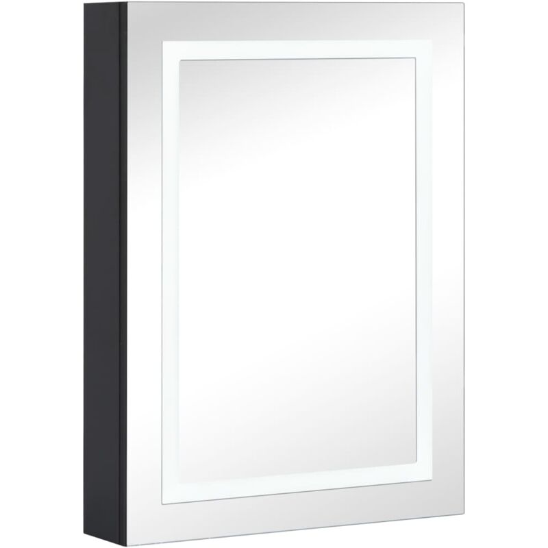 

vidaXL Armario de cuarto de baño con espejo y LED 50x13x70 cm - Antracita