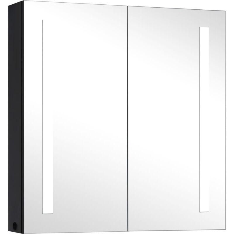

vidaXL Armario de cuarto de baño con espejo y LED 62x14x60 cm - Antracita