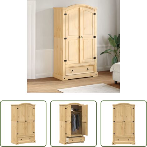 vidaXL Armario de dormitorio - Armario Corona madera maciza de pino 102x52x186 cm