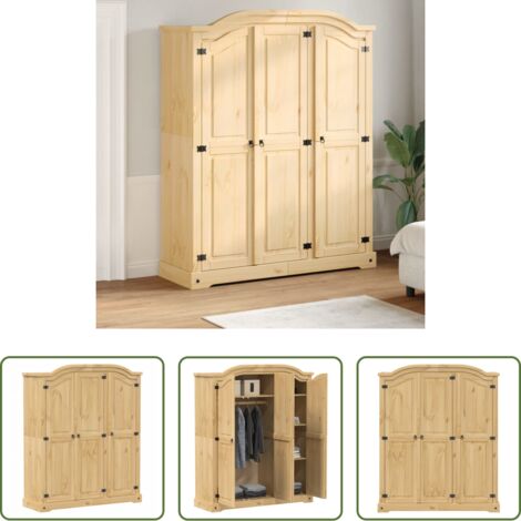 vidaXL Armario de dormitorio - Armario Corona madera maciza de pino 151,5x52x186 cm