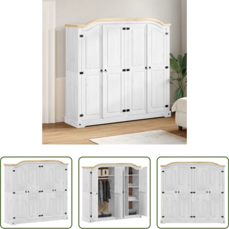 vidaXL Armario de dormitorio - Armario Corona madera maciza de pino 194x52x186 cm