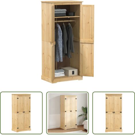 vidaXL Armario de dormitorio - Armario Corona madera maciza de pino 76x50x170 cm