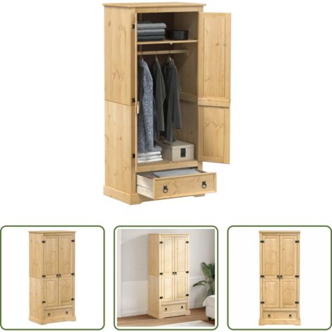 vidaXL Armario de dormitorio - Armario Corona madera maciza de pino 76x50x170 cm