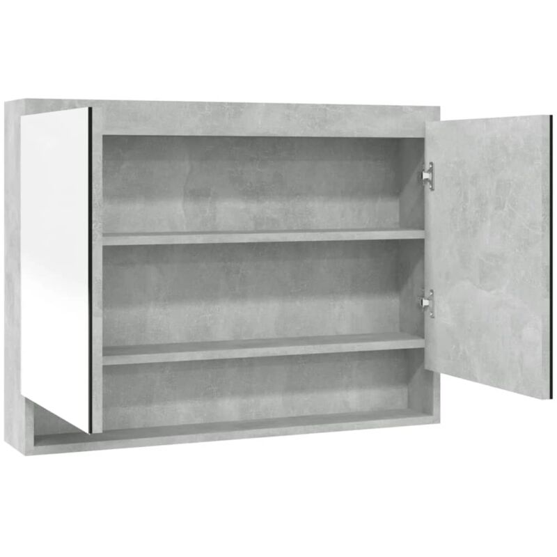 

Armario de espejo de baño MDF gris hormigón 80x15x60 cm - Gris - Vidaxl
