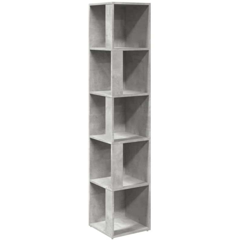 

vidaXL Armario de esquina aglomerado gris hormigón 33x33x164,5 cm - Gris