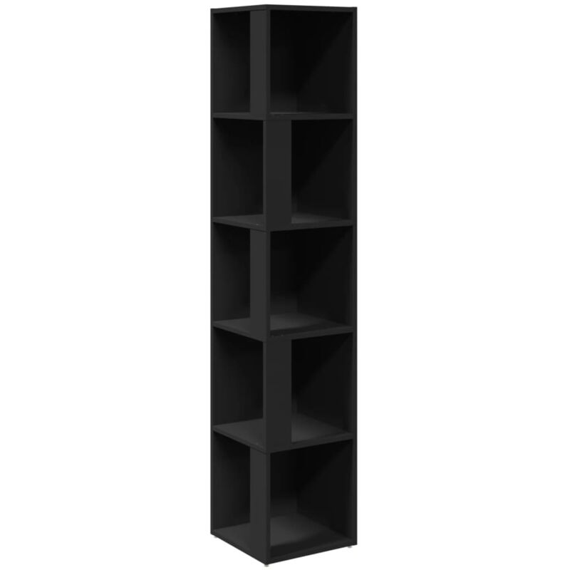 

vidaXL Armario de esquina aglomerado negro 33x33x164,5 cm - Negro