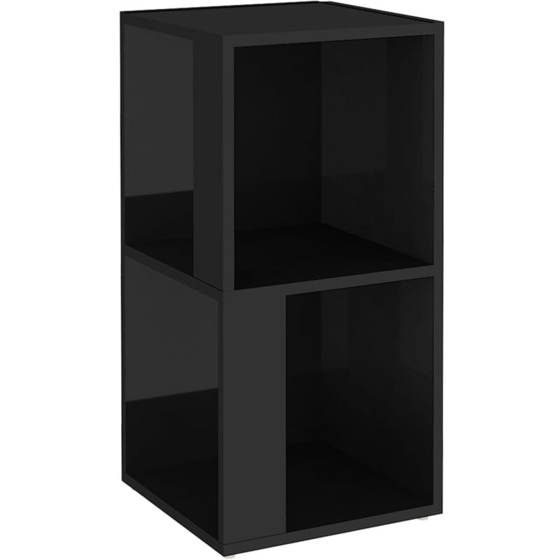 

vidaXL Armario de esquina aglomerado negro brillante 33x33x67 cm - Negro