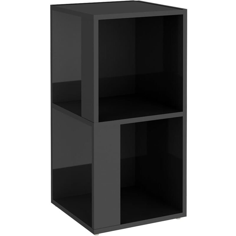 

vidaXL Armario de esquina aglomerado gris brillante 33x33x67 cm - Gris