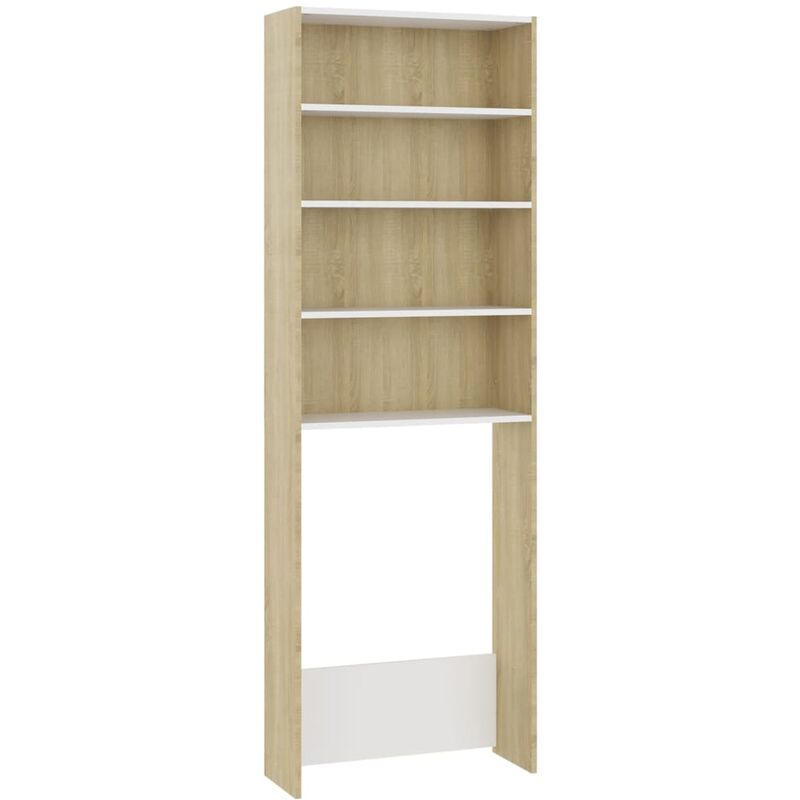 

vidaXL Armario de lavadora blanco roble Sonoma 64x24x190 cm