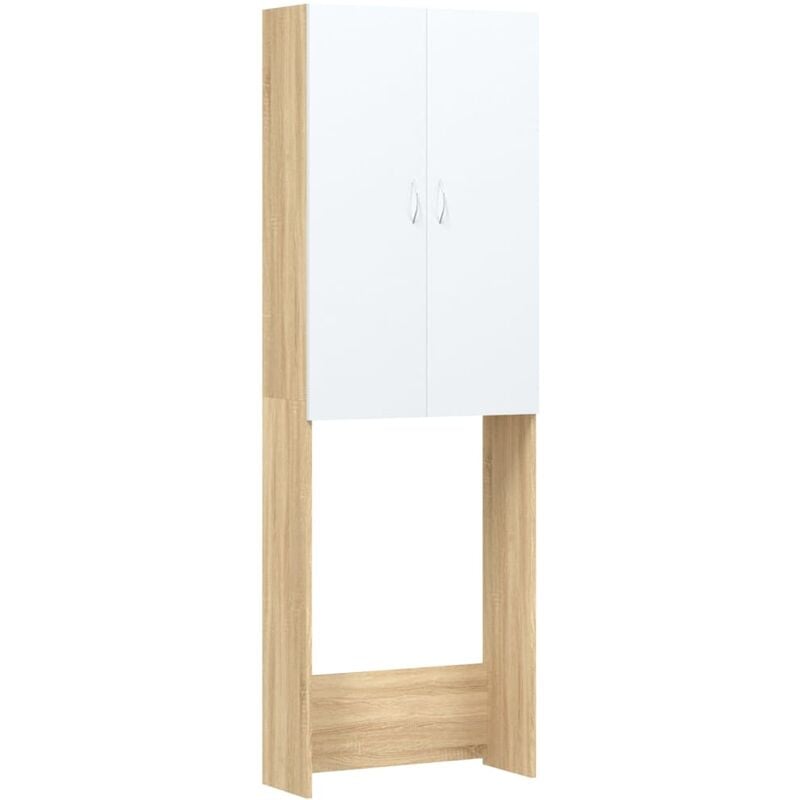 

Armario de lavadora blanco roble Sonoma 64x25,5x190 cm - Vidaxl