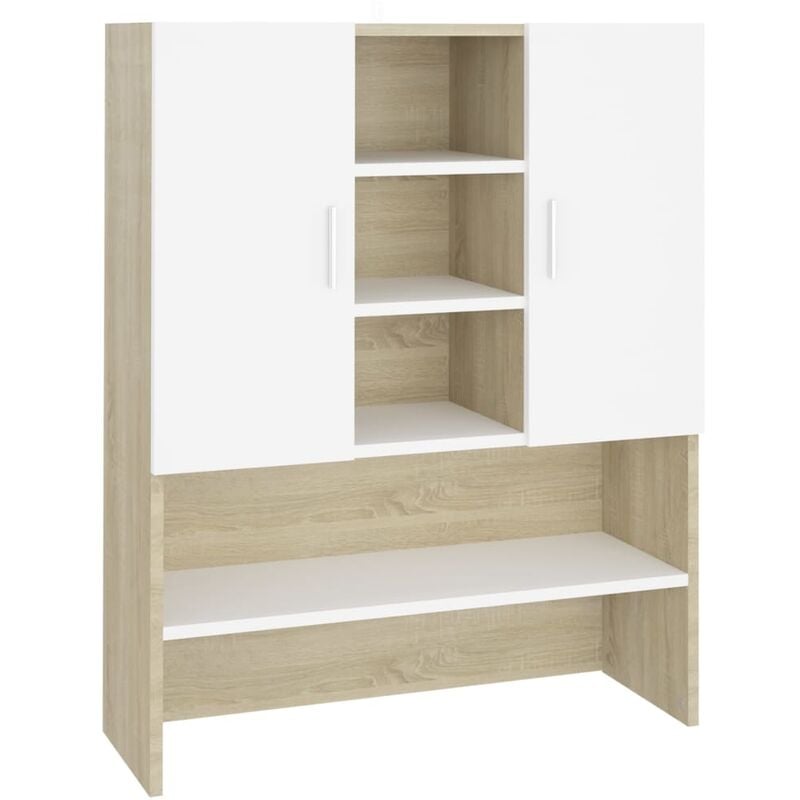 

vidaXL Armario de lavadora blanco roble Sonoma 70,5x25,5x90 cm
