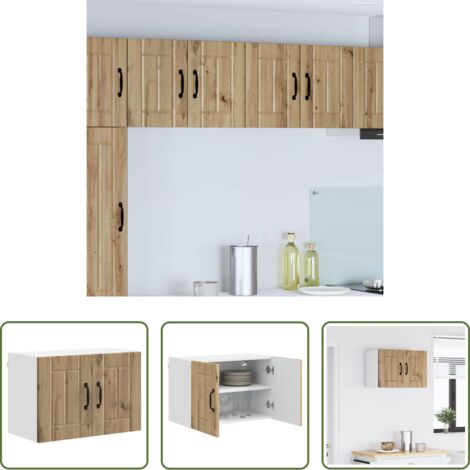 vidaXL Armario de madera -  Armario de cocina mural Roble artesanal 60 x 31 x 40 cm