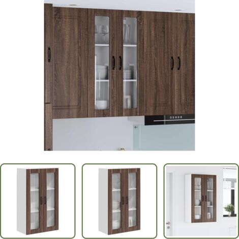 vidaXL Armario de madera -  Armario de cocina mural Roble Marrón 60 x 31 x 100 cm