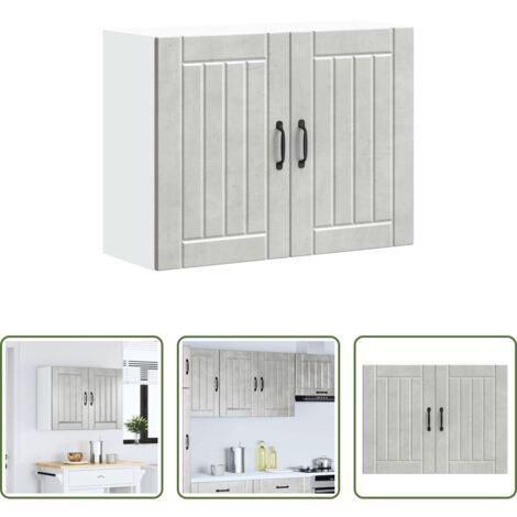 vidaXL Armario de madera -  Armario de pared cocina Lucca madera contrachapada gris cemento