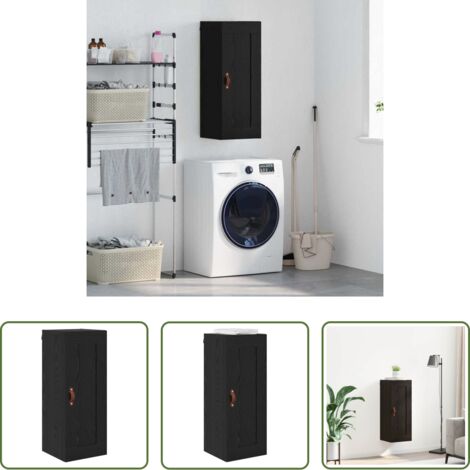 vidaXL Armario de madera -  Armario de pared Roble Negro 34,5 x 34 x 90 cm