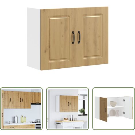 vidaXL Armario de madera -  Armario pared cocina Kalmar madera ingeniería roble artesanal