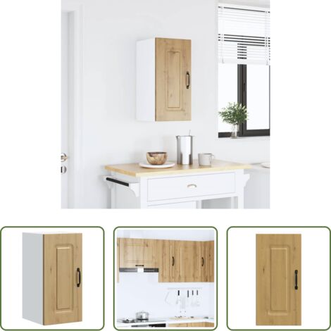 vidaXL Armario de madera -  Armario pared cocina Kalmar madera ingeniería roble artesanal