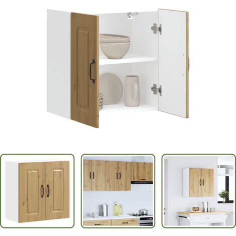 vidaXL Armario de madera -  Armario pared cocina Kalmar madera ingeniería roble artesanal