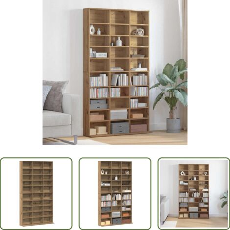 vidaXL Armario de madera - Cabinet para CDs Roble artesanal 101 x 23 x 177,5 cm