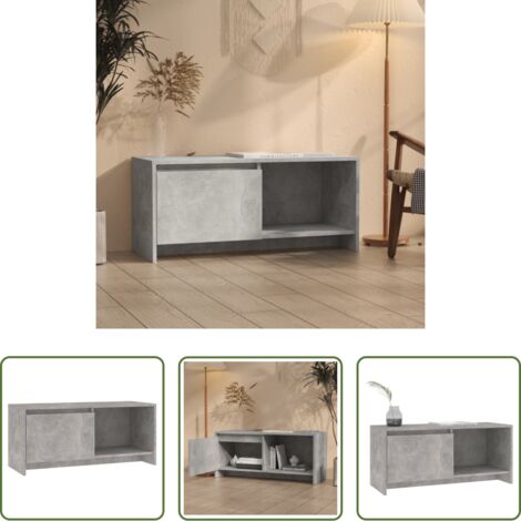 vidaXL Armario de madera contrachapada -  Mueble para TV madera contrachapada gris hormigón 90x35x40 cm