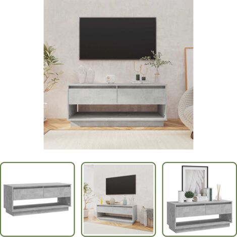 vidaXL Armario de madera -  Mueble para TV madera contrachapada gris hormigón 102x41x44 cm
