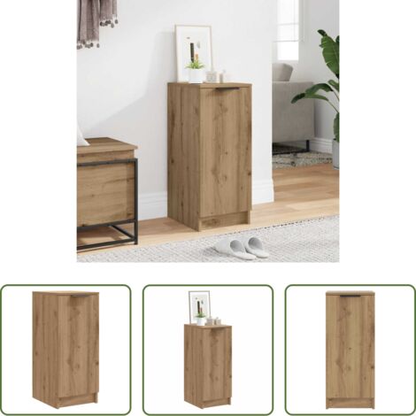 vidaXL Armario de madera -  Mueble zapatero madera ingeniería roble artisan 29,5x35x70 cm