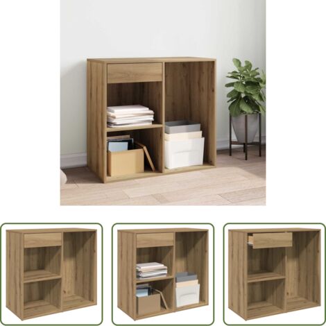 vidaXL Armario de maquillaje de madera -  Armario de maquillaje madera roble artesanal 80x40x75 cm