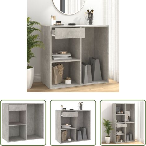 vidaXL Armario de maquillaje gris hormigón -  Armario de maquillaje madera gris hormigón 80x40x75cm