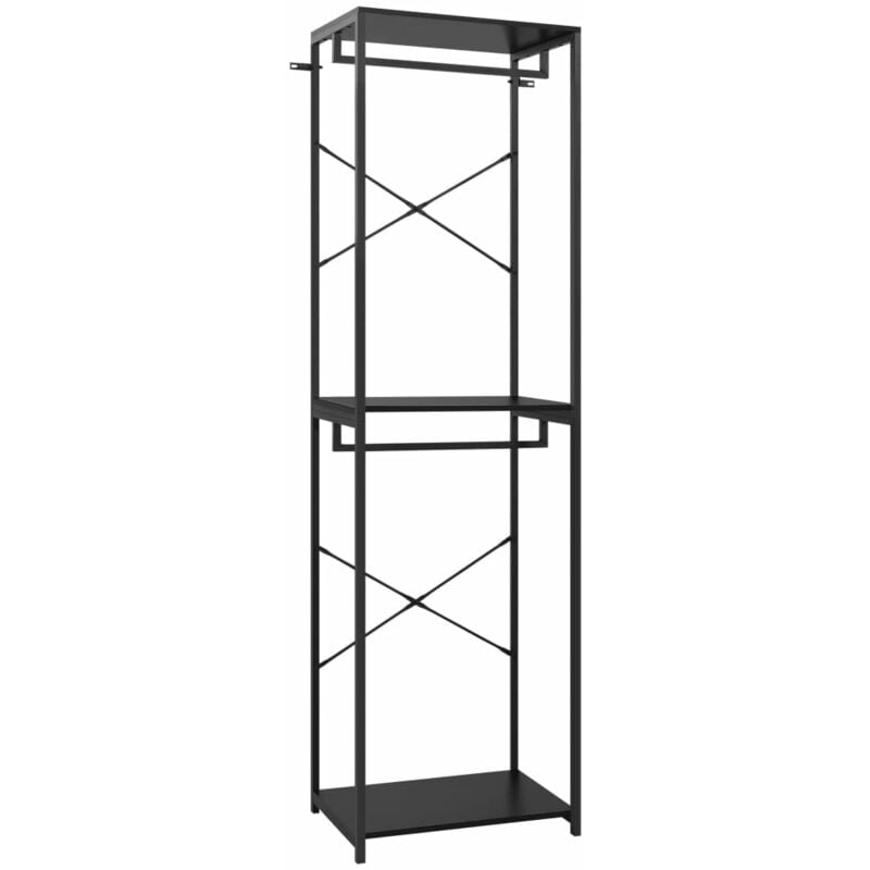 

Armario de metal y aglomerado 60x40x213 cm roble color y negro - Negro - Vidaxl