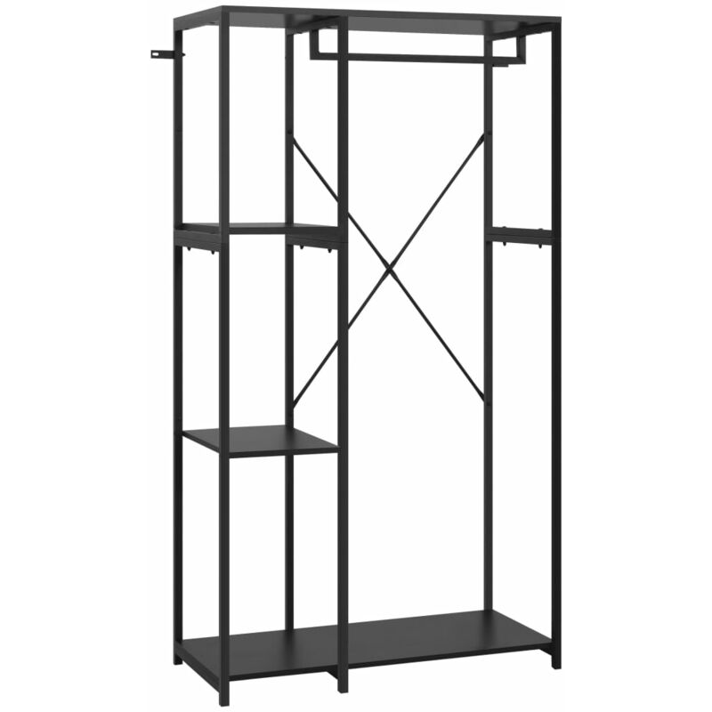 

Armario de metal y aglomerado 90x40x167 cm roble color y negro - Negro - Vidaxl