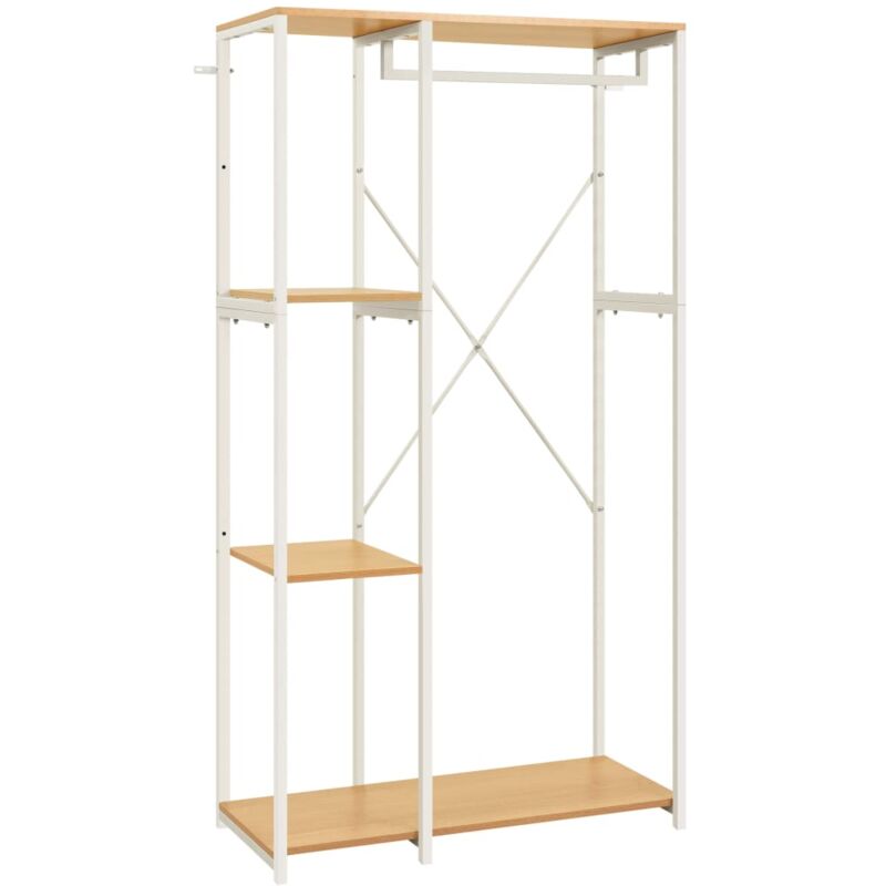 

Armario de metal y aglomerado 90x40x167 cm roble color y blanco - Blanco - Vidaxl