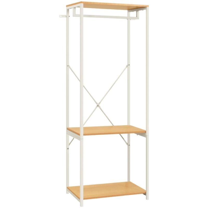 

Armario de metal y aglomerado 60x40x167 cm roble color y blanco - Blanco - Vidaxl