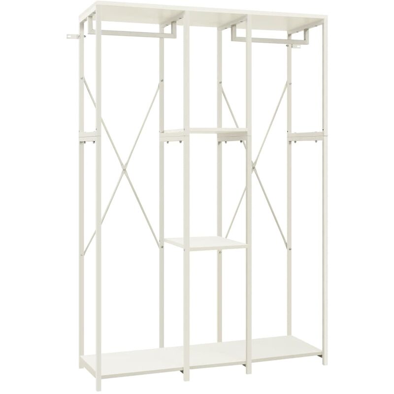 

vidaXL Armario de metal y aglomerado 110x40x167 cm roble y blanco - Blanco