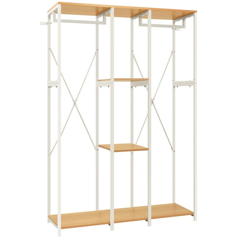 

Armario de metal y aglomerado 110x40x167 cm roble y blanco - Blanco - Vidaxl