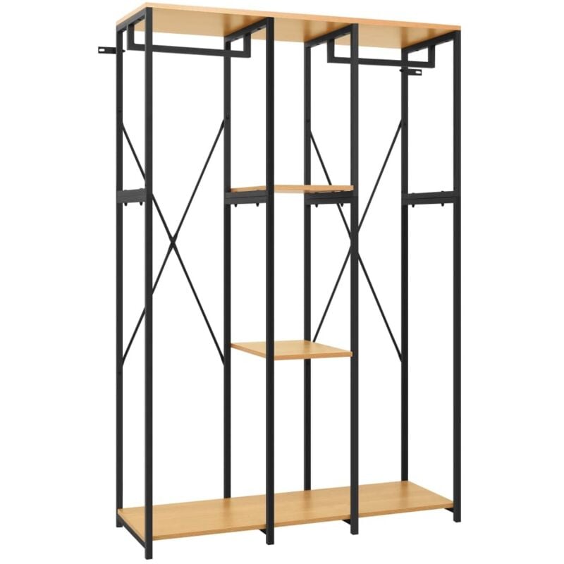 

Armario de metal y aglomerado 110x40x167 cm roble negro y color - Negro - Vidaxl