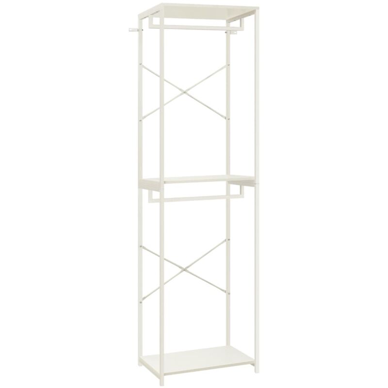 

Armario de metal y aglomerado 60x40x213 cm roble color y blanco - Blanco - Vidaxl