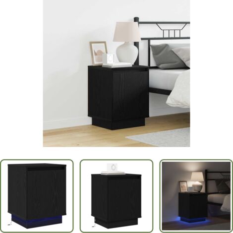 vidaXL Armario de noche para dormitorio -  Armario de Noche Roble Negro 39 x 34,5 x 50 cm