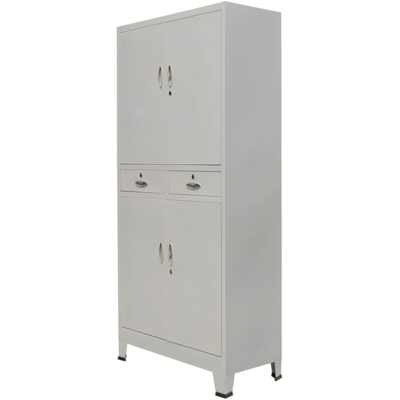 

Armario de oficina con 4 puertas acero 90x40x180 cm gris - Gris - Vidaxl