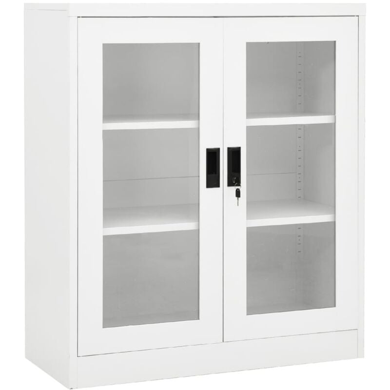 

vidaXL Armario de oficina de acero blanco 90x40x105 cm - Blanco