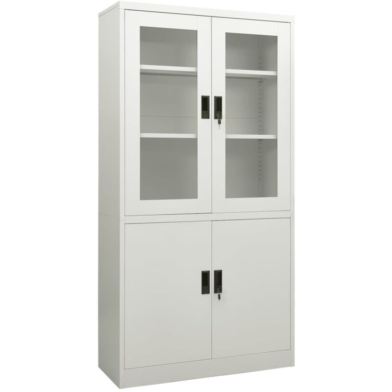 

Armario de oficina de acero gris claro 90x40x180 cm - Gris - Vidaxl
