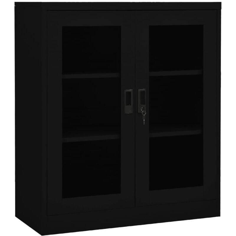 

Armario de oficina de acero negro 90x40x105 cm - Negro - Vidaxl