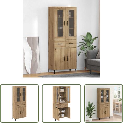 vidaXL Armario de pared -  Alacena Roble artesanal 69,5 x 34 x 180 cm Madera contrachapada
