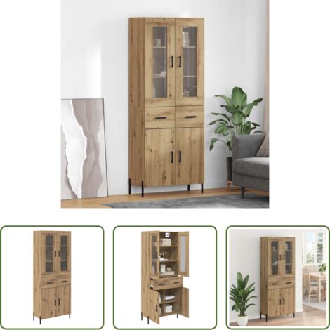 vidaXL Armario de pared -  Alacena Roble artesanal 69,5 x 34 x 180 cm Madera contrachapada