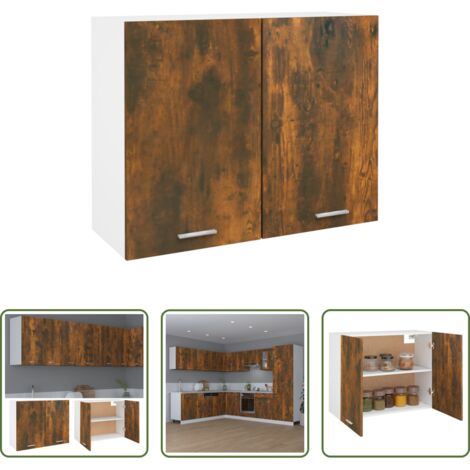 vidaXL Armario de pared -  Armario colgante "Lyon" de, roble ahumado, 80x31x60 cm, madera de ingeniería