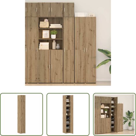 vidaXL Armario de pared -  Armario de almacenamiento 3 pcs Roble artesanal