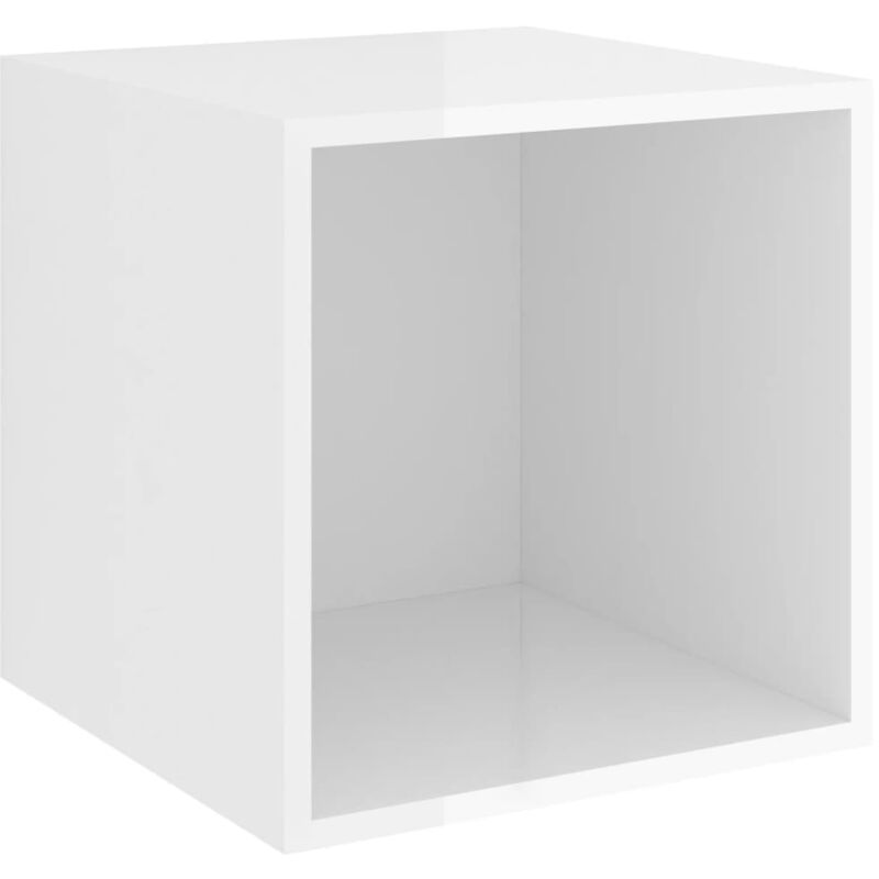 

vidaXL Armario de pared 37x37x37 cm aglomerado blanco brillo - Blanco