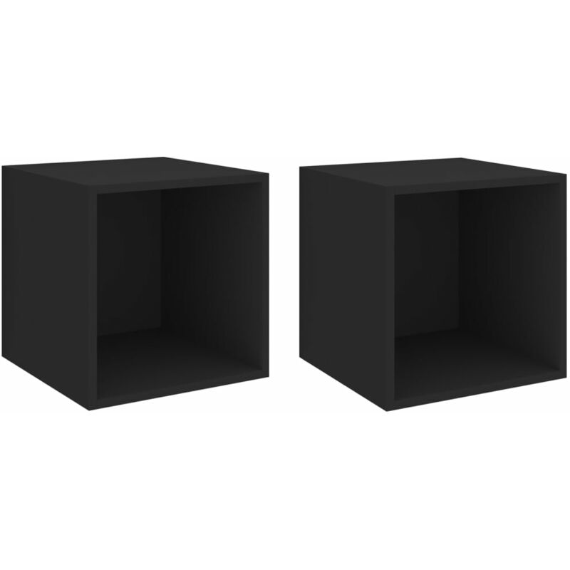 

vidaXL Armarios de pared 37x37x37 cm aglomerado 2 uds negro - Negro