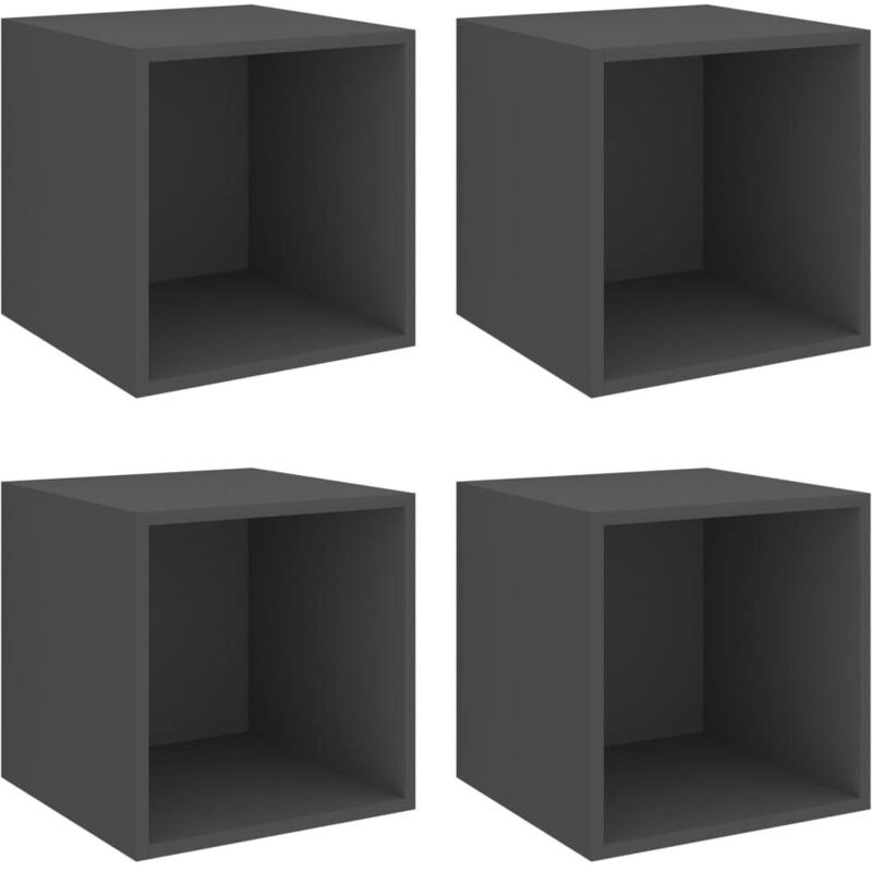 

vidaXL Armarios de pared 37x37x37 cm aglomerado 4 uds gris - Gris