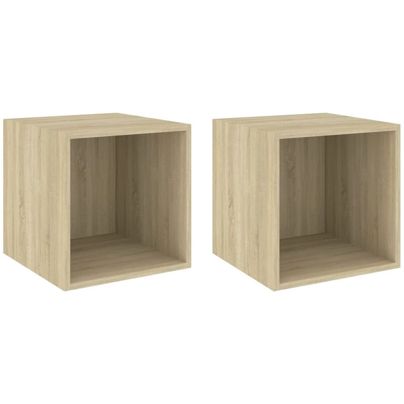 

vidaXL Armarios de pared 37x37x37 cm aglomerado 2 uds color roble Sonoma - Marrón